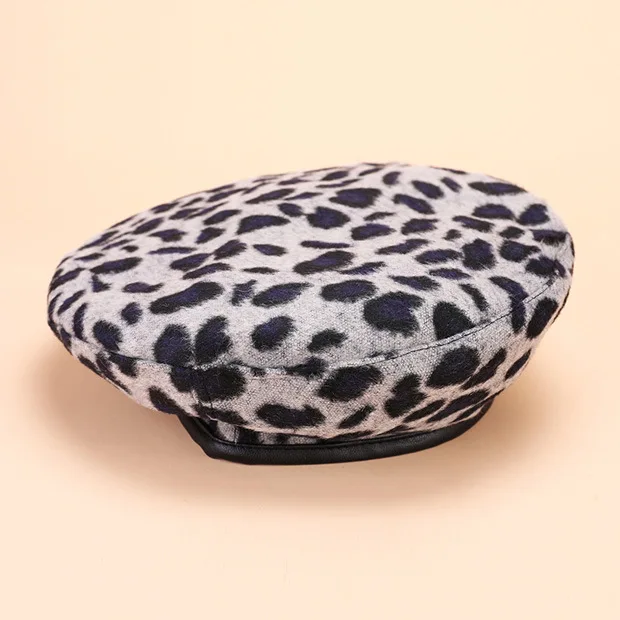 2019 новые женские винтажные зимние леопардовые береты круглая Лыжная шапка