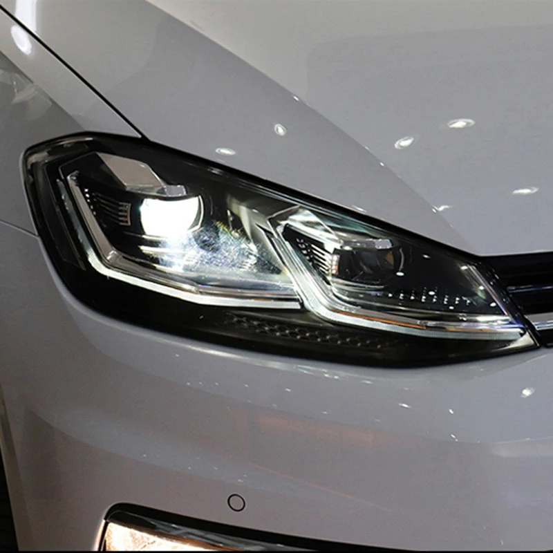 Автомобильные фары для Volkswagen Golf 7 Golf 7,5 фары 2013- ангельские глазки Биксеноновые линзы проектор светодиодный DRL луч противотуманные фары