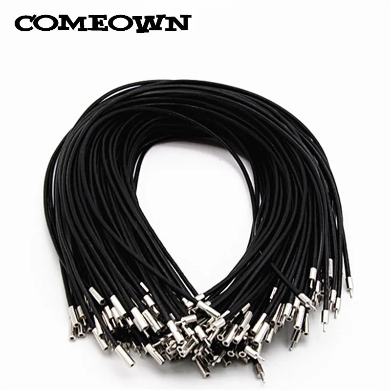 COMEOWN 100 шт./лот черный кожаный шнур/шнур для изготовления ожерелий с подвеской +