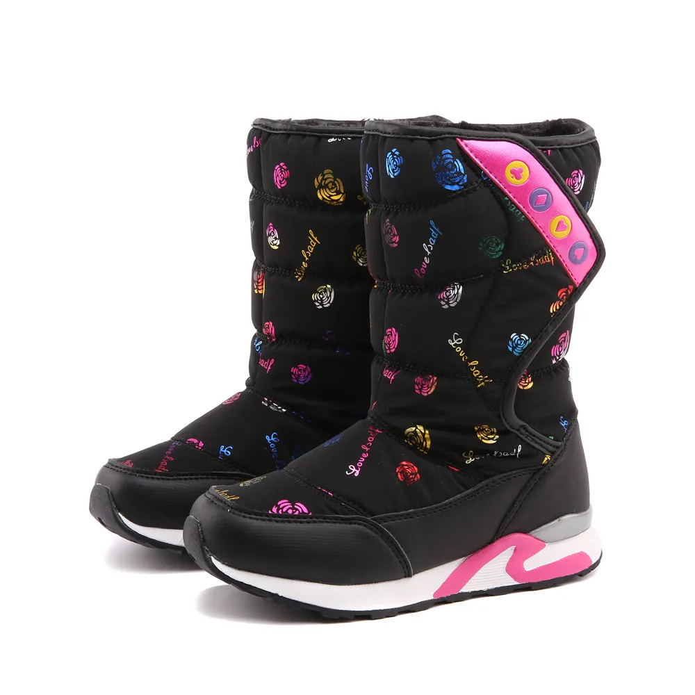 Модные зимние ботинки для девочек 2018 детские детская обувь водонепроницаемые