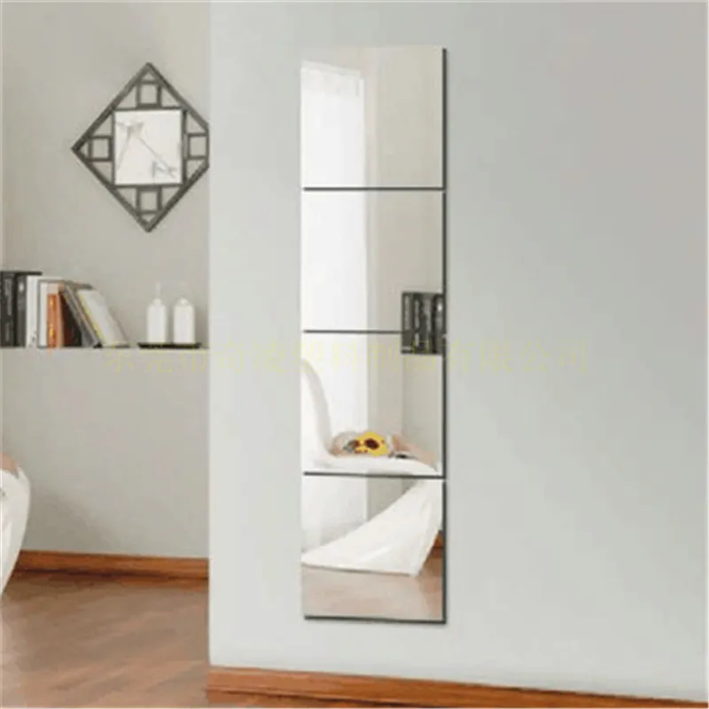 Зеркальный настенный стикер Funlife(TM) съемный домашний декор квадратный для