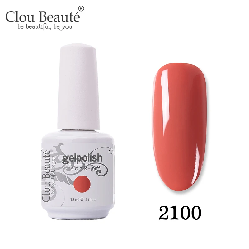 Clou Beaute дизайн ногтей Гибридный лак Полупостоянный УФ-гель для ногтей чистый цвет блеск замочить от гель-лака праймер Гель-лак - Цвет: 2100