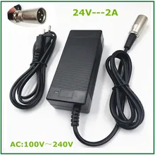 24V 2A Lead-acid Battery Charger for Electric Scooter Ebike  Wheelchair Golf Cart  XLR Metal Connector Good