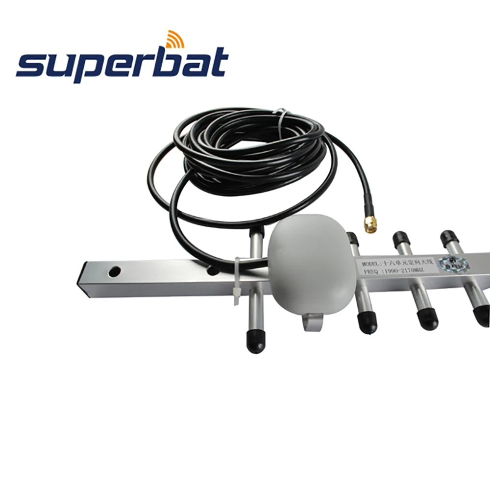 Superbat 1990-2170MHz 16dbi 3G Antenna Yagi Aerial Siganl Booster for RP-SMA Male Connector 500cm Cable for 3G Wireless