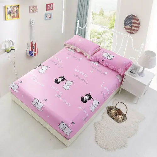fitted sheet 3 Яркий наматрасник хлопковая наволочка простыня шлифовальная ткань с Эластичная лента пыли 90/120/140/150/160/180*200 - Цвет: fitted sheet 3