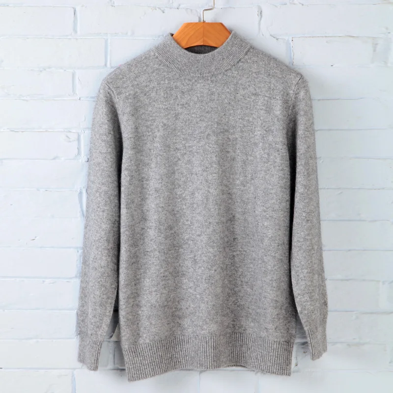 Spring Autumn And Winter Knitted Sweaters New Semi-high-collar Wool Bottom Shirt For Women | Женская одежда