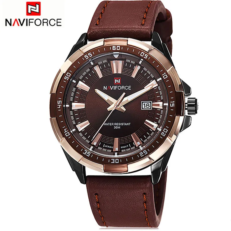 Часы NAVIFORCE мужские кварцевые аналоговые водонепроницаемые модные повседневные