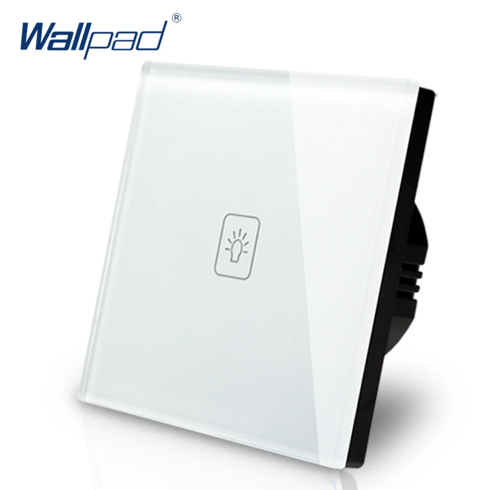 

1 Gang 1 Way Switch Wallpad Luxury White Crystal Glass Wall Switch Touch Switch AC 110-250V European Standard