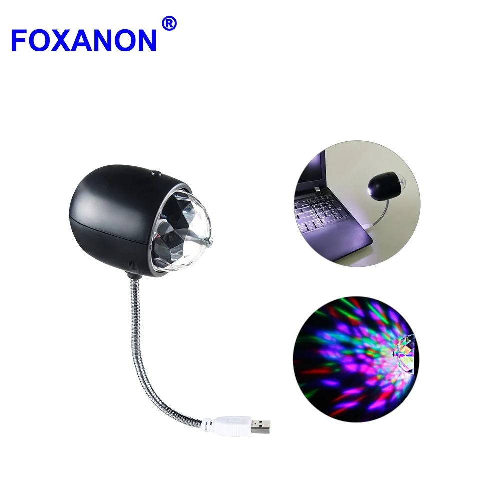 Foxanon сценический светильник ing Effect 2 в 1 USB s Портативный Красочный вечерние DJ KTV бар