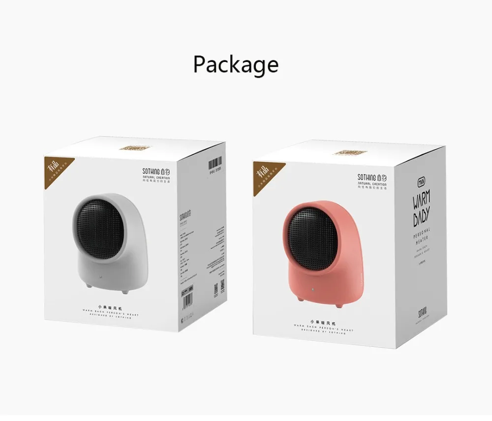 Xiaomi SOTHING PTC Mini Desktop Heater Cute Fast Heat Hand Portable Tip-over Off Fire Protection | Бытовая техника
