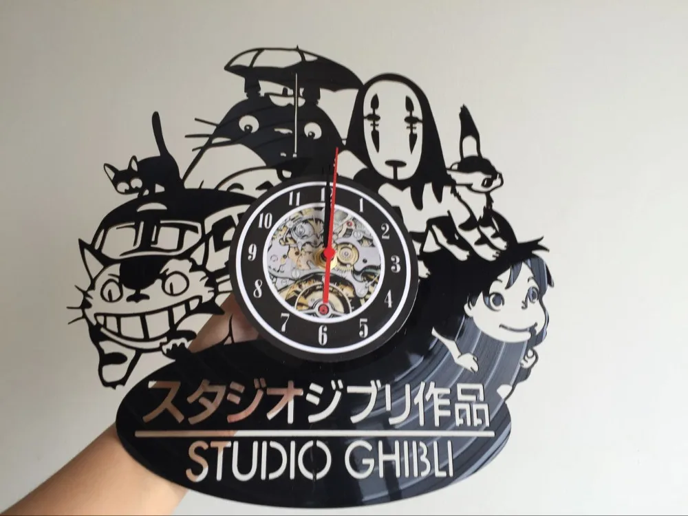 Студия Ghibli Аниме подарок виниловая запись настенные часы домашний декор