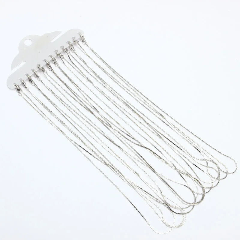 12pcs/lot 1.5mm Metal Losster Clasps Necklace Chains Bulk Copper Gold Silver Open Link Chain For Diy Jewelry Making Length 40cm | Украшения