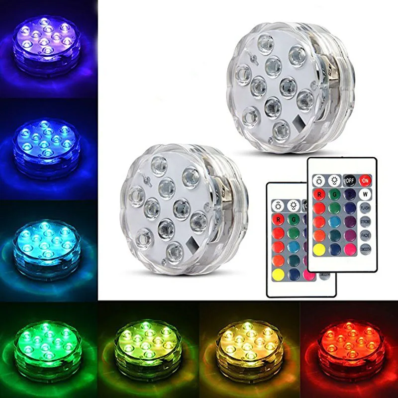 Погружной светодиодный RGB светильник с дистанционным управлением лампа для