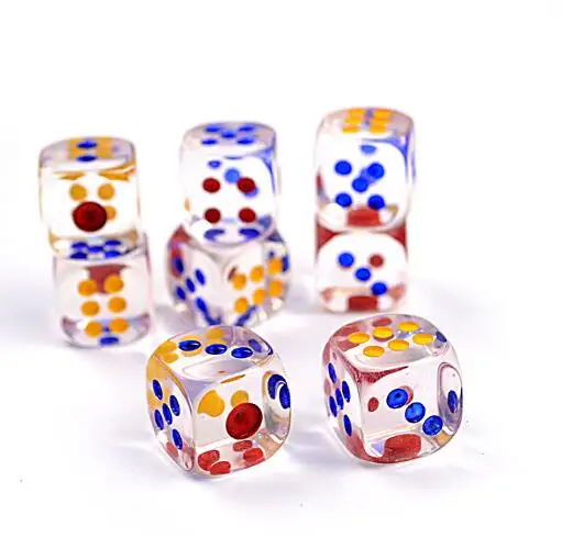 5 шт./лот 6 кубиков 18 мм Класс прозрачные акриловые кости для кубик настольной игры