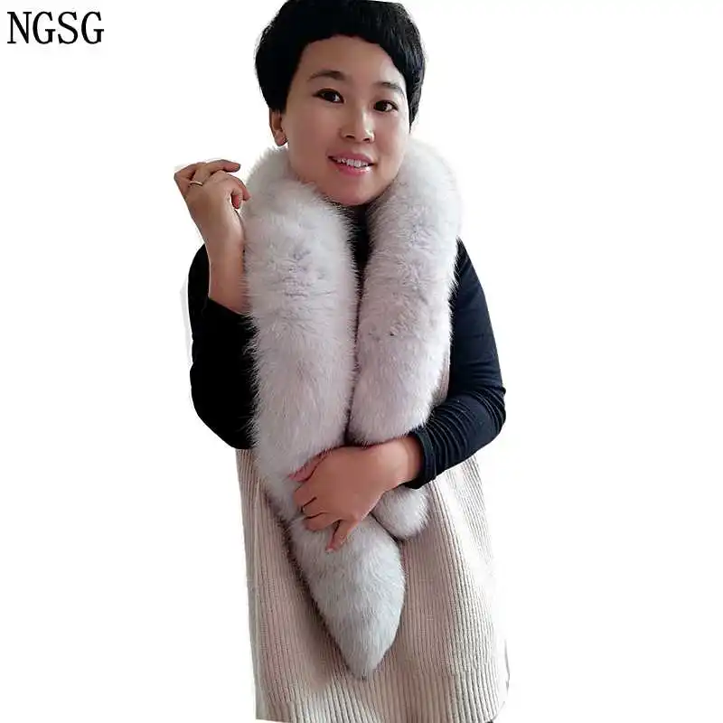 Длинные шарфы с лисьим хвостом на заказ шарф из натурального Лисьего меха