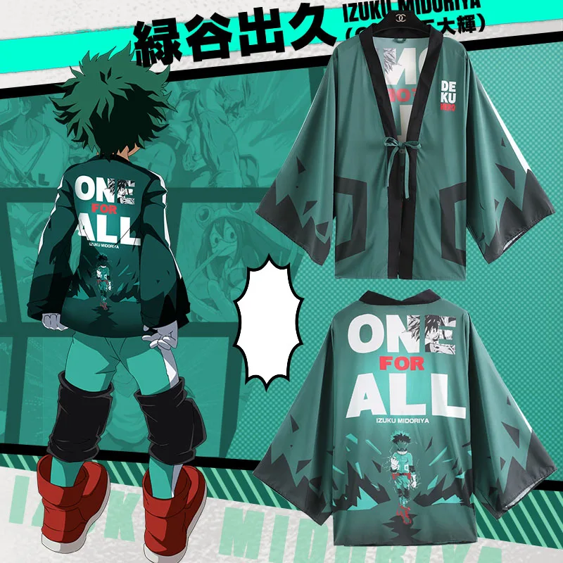 Мой герой Academia плащ юката Косплей Костюм Boku No Hero Bakugo Katsuki Todoroki Shoto Midoriya Izuku кимоно