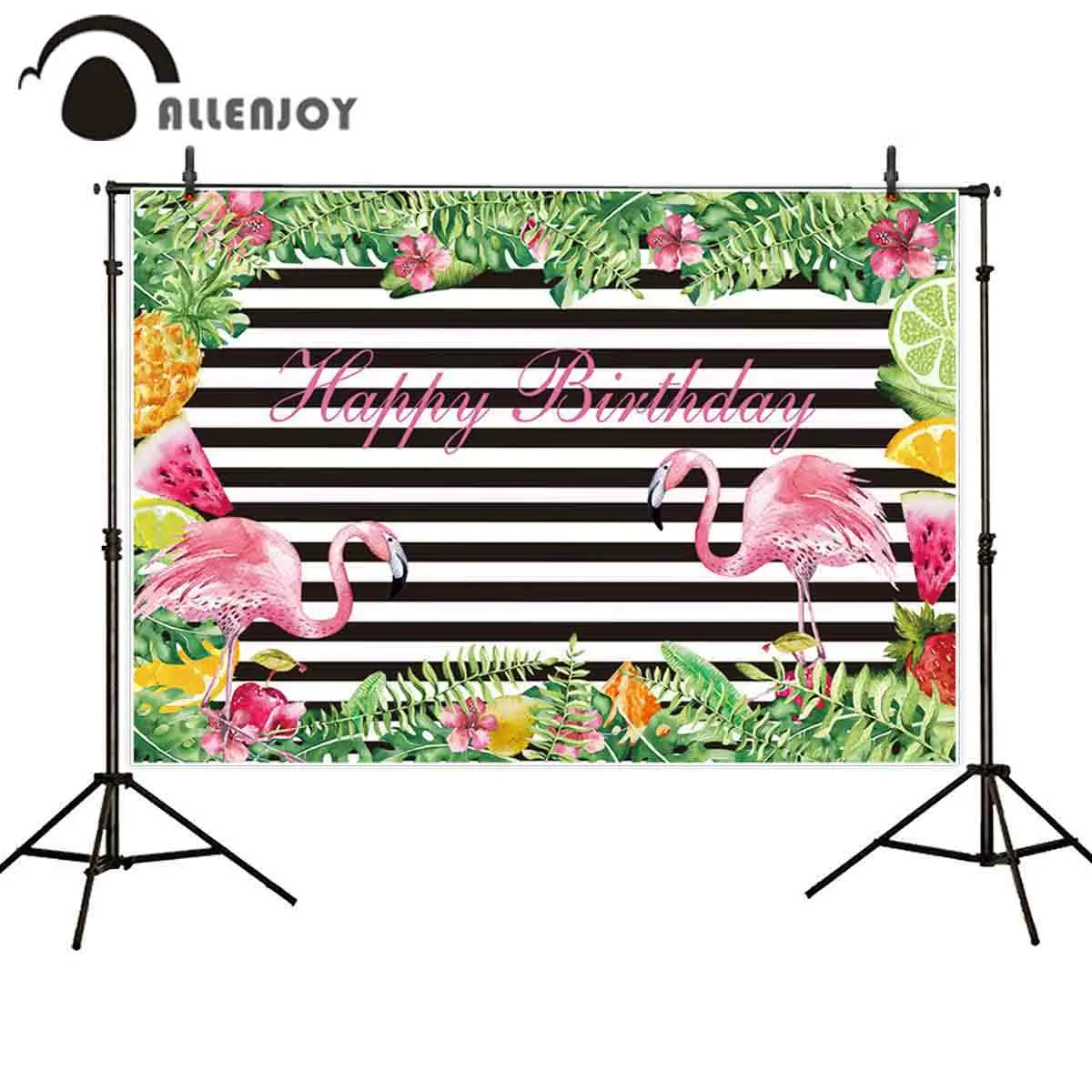 Allenjoy фон для фотосъемки с Фламинго вечерние летние праздничные полосы Гавайские