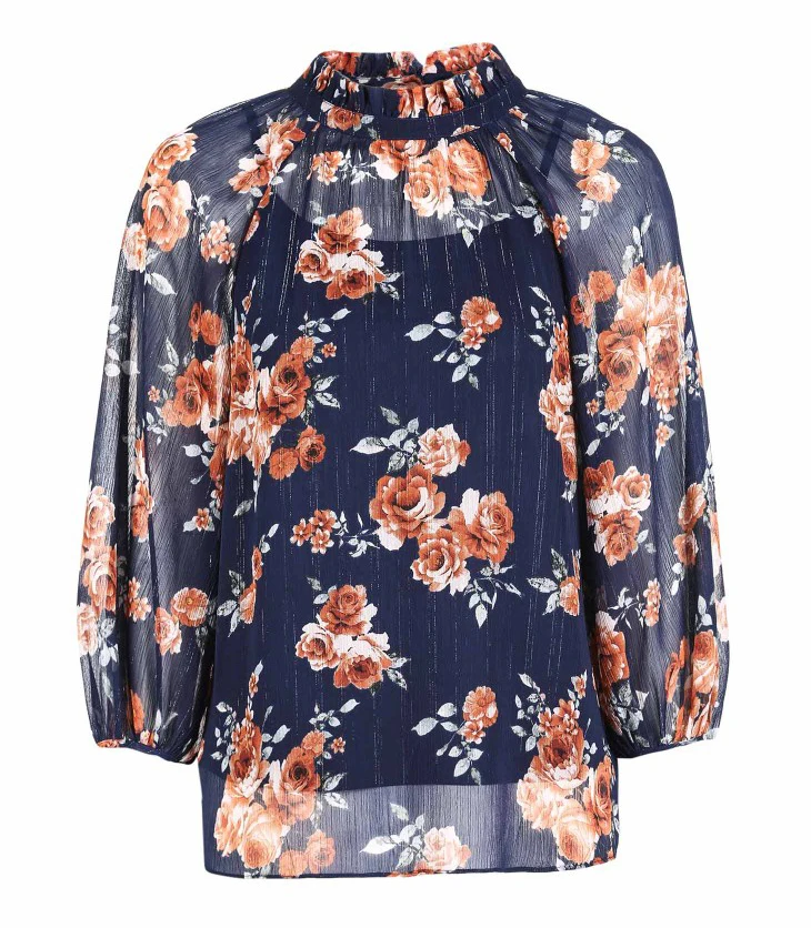 Vero Moda Новая женская печатная ткань v-образным вырезом 3/4 рукава шифоновая блузка, Топ | 318458502