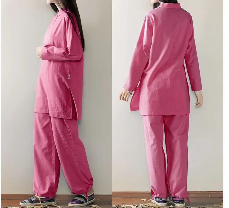 Женская одежда из хлопка и льна весенне Летняя женская униформа для боевых