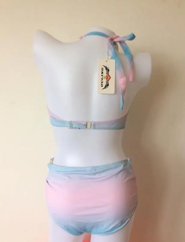 Hot Women Mermaid High Waisted Shell Bikini With Pearl Straps Swimsuit Push up Padded Sexy Bra Bathing Suit Swimwear Set