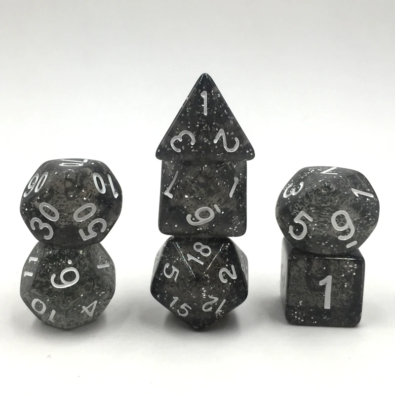 Rollooo Glitter Rpg dice D4 D6 D8 D10 D% D12 and D20 7Pcs/Set | Спорт и развлечения