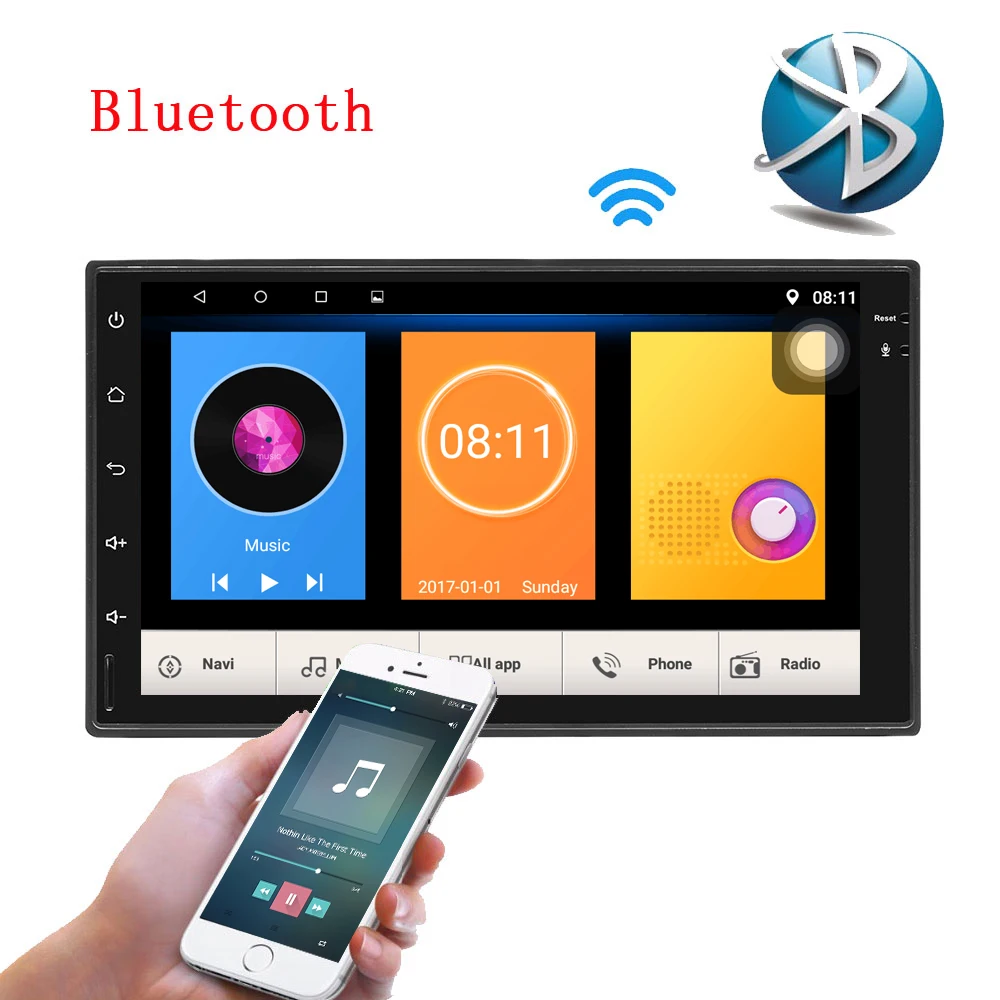 AMPrime Android 7 ''Авто Радио 2 Дин мультимедийный плеер gps навигации Сенсорный экран