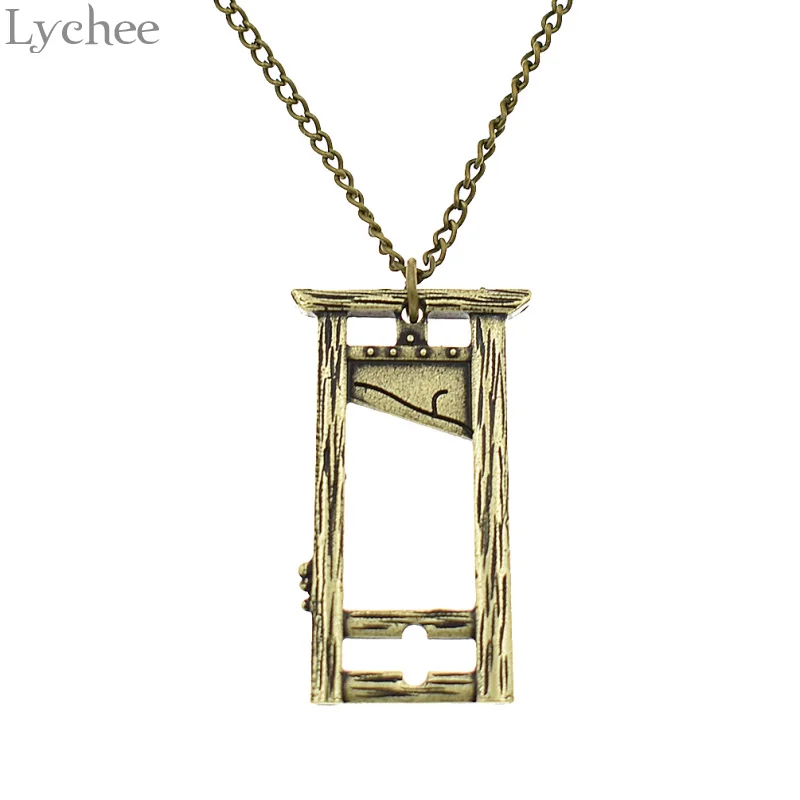 Lychee Трендовое ожерелье Guillotine из сплава золотого и серебряного цвета, ожерелье с подвеской, унисекс, цепочка, ожерелье, подарок