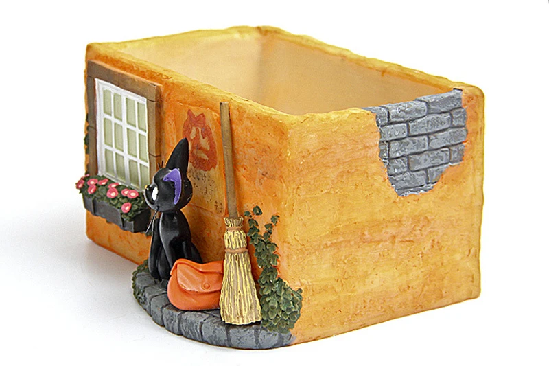 1 шт. студия Ghibli Miyazaki Kiki служба доставки Кики кошка& волшебная метла& сумка& Дом ПВХ метла модель игрушки Фигурки игрушки