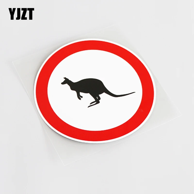 

YJZT 11.8CM*11.8CM Cute Animal kangaroo Warning Mark Car Sticker PVC Decal 13-0786