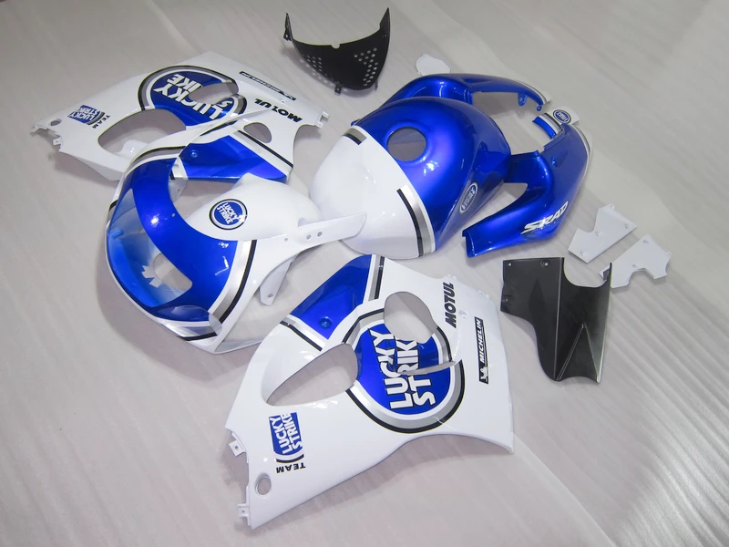 Комплект обтекателей с крышкой бака для SUZUKI SRAD GSXR600 1996 2000 Белый Синий обтекатели