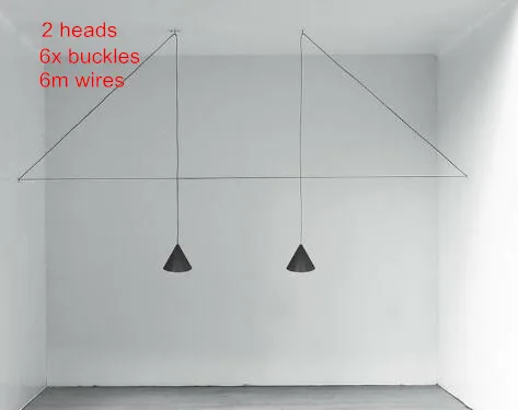 2 heads 6m line Подвесной светильник в скандинавском стиле DIY с длинной линией, подвесной светильник с проводами, люстры для домашнего декора, подвесной светильник - Цвет корпуса: 2 heads 6m line