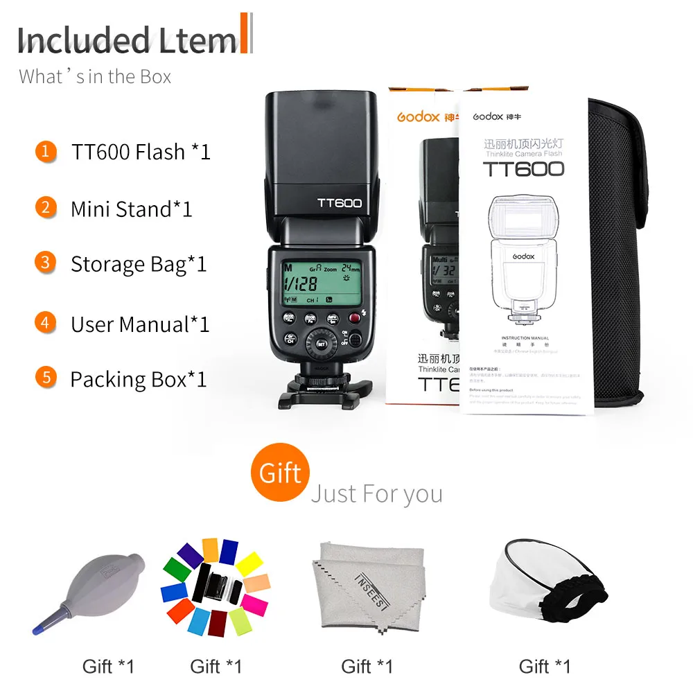 Godox TT600 TT600S вспышка 2 4G Беспроводная GN60 Master/Slave камера Вспышка Speedlite для Canon Nikon Sony