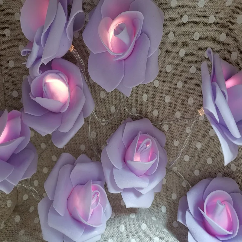 HOT SALE Battery Operated LED Rose Flower Christmas Holiday String Lights For Valentine Wedding Decoration 10/20 Lamp | Лампы и