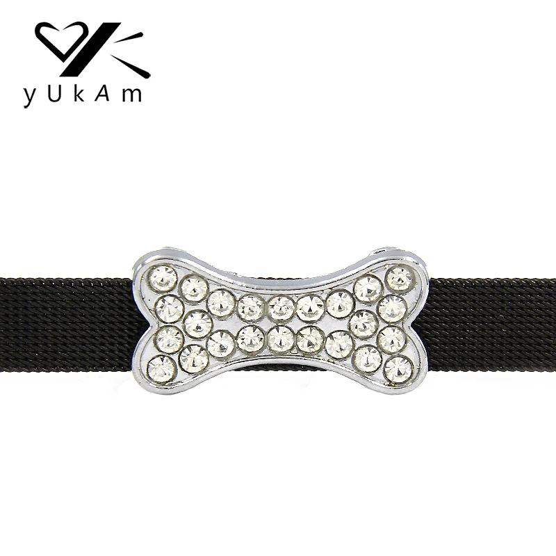 Ювелирные изделия yukam серебряный цвет стразы собачья кость горка амулеты для 10 мм