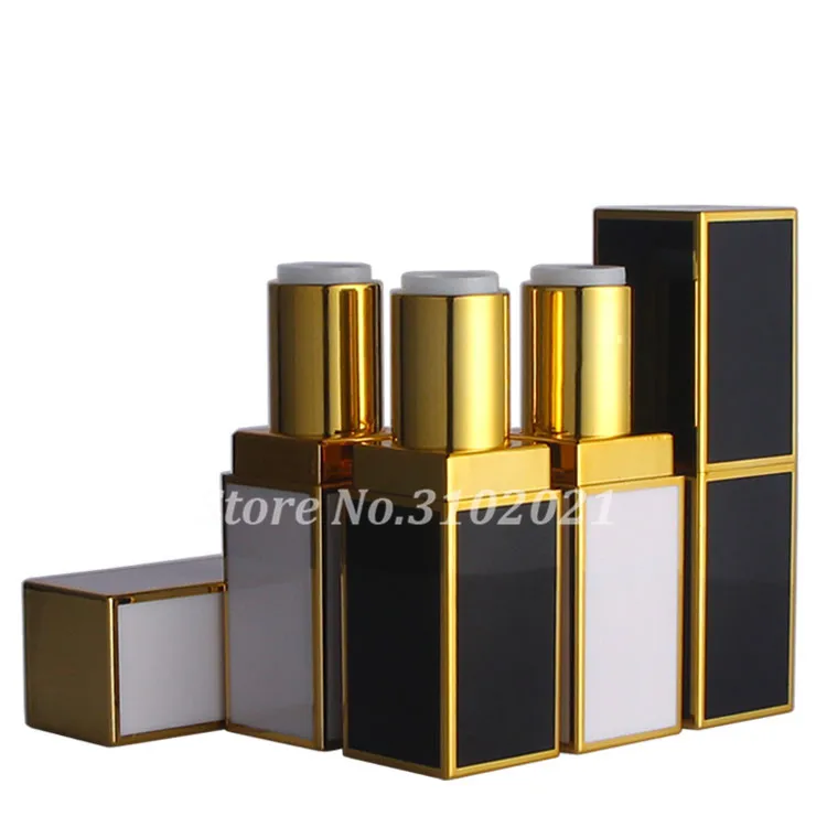 

100pcs white and black 12.1 square lipstick tube
