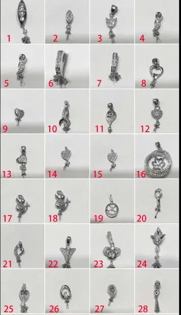 20 mixed mounts Лучшая цена 925 Серебряная жемчужина подвесные настройки поделки жемчуг ювелирные изделия ручной для ожерелья жемчужный кулон - Окраска металла: 20 mixed mounts