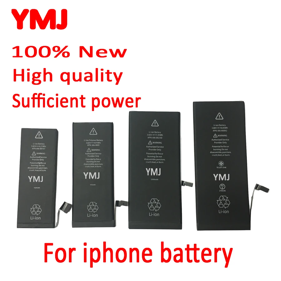 YMJ для Apple iPhone 5 5S 6 S 7 Замена батареи Bateria мобильный аккумулятор большой