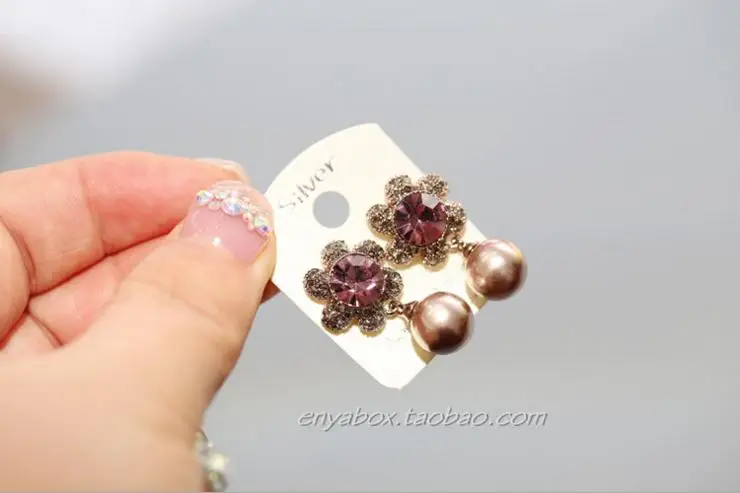 New Fashion Luxurious Superior quality Retro Temperament Rhinestone Crystal Pearls Earrings Flowers Pendientes For Women jewelry | Украшения