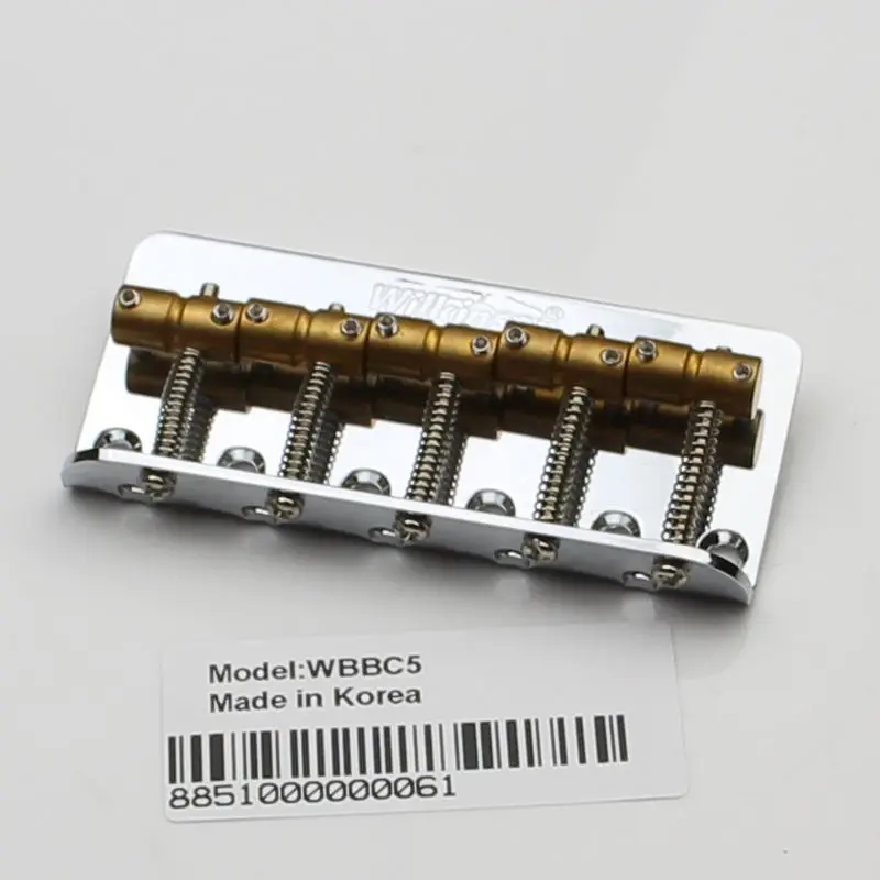 Wilkinson WBBC5 пять 5 струн электрический бас-мост с латунными седлами для точного джаз бас хром серебро черное золото