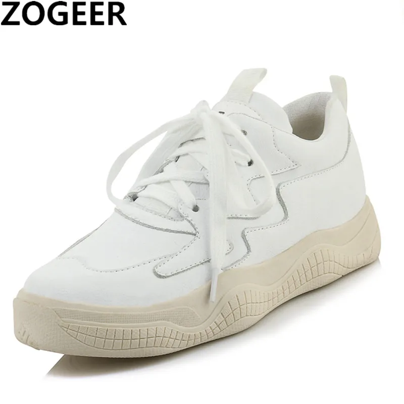 Модные белые кроссовки Женская водонепроницаемая обувь из искусственной кожи