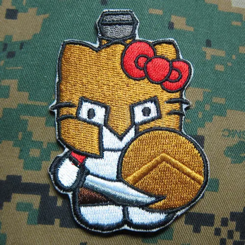 Hello kitty Leonidas Спартак Китти Военная тактика боевой вышивка патч B2734|embroidery patch|patches