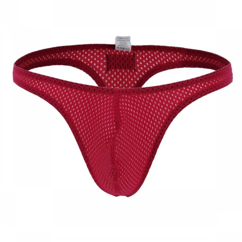 Стринги WJ мужские сетчатые дышащее пикантное нижнее белье бикини-танга трусы для