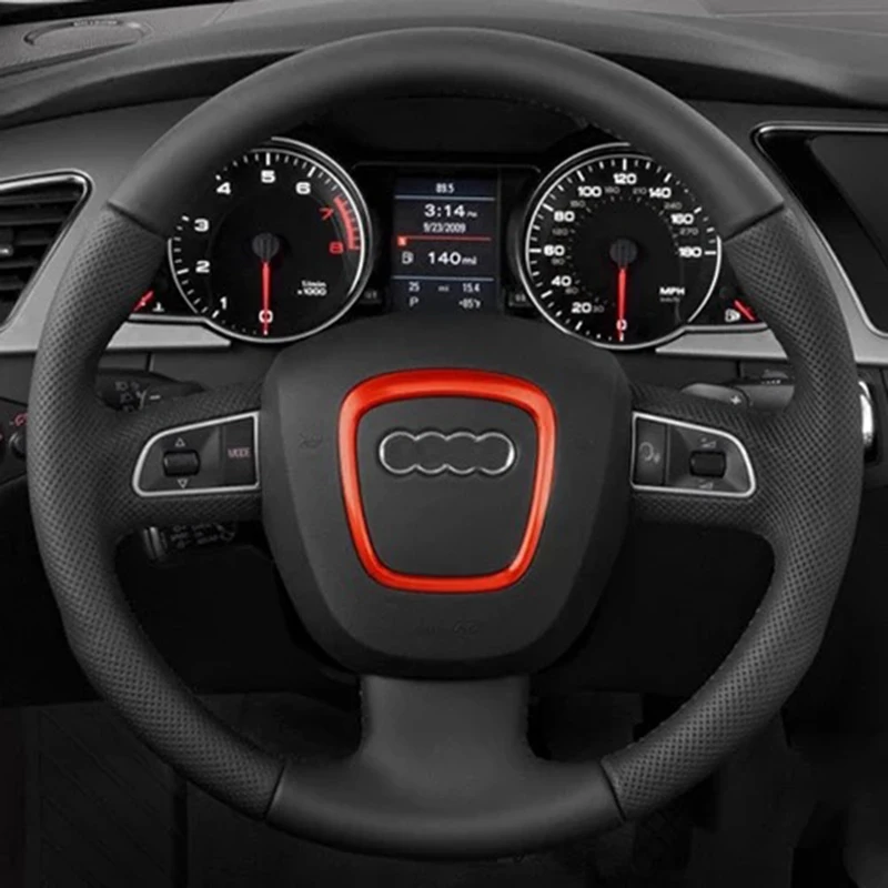Стайлинг автомобиля наклейки для Audi A3 A4 A6 Q3 Q5 Q7 украшение из сплава на руль кольцо