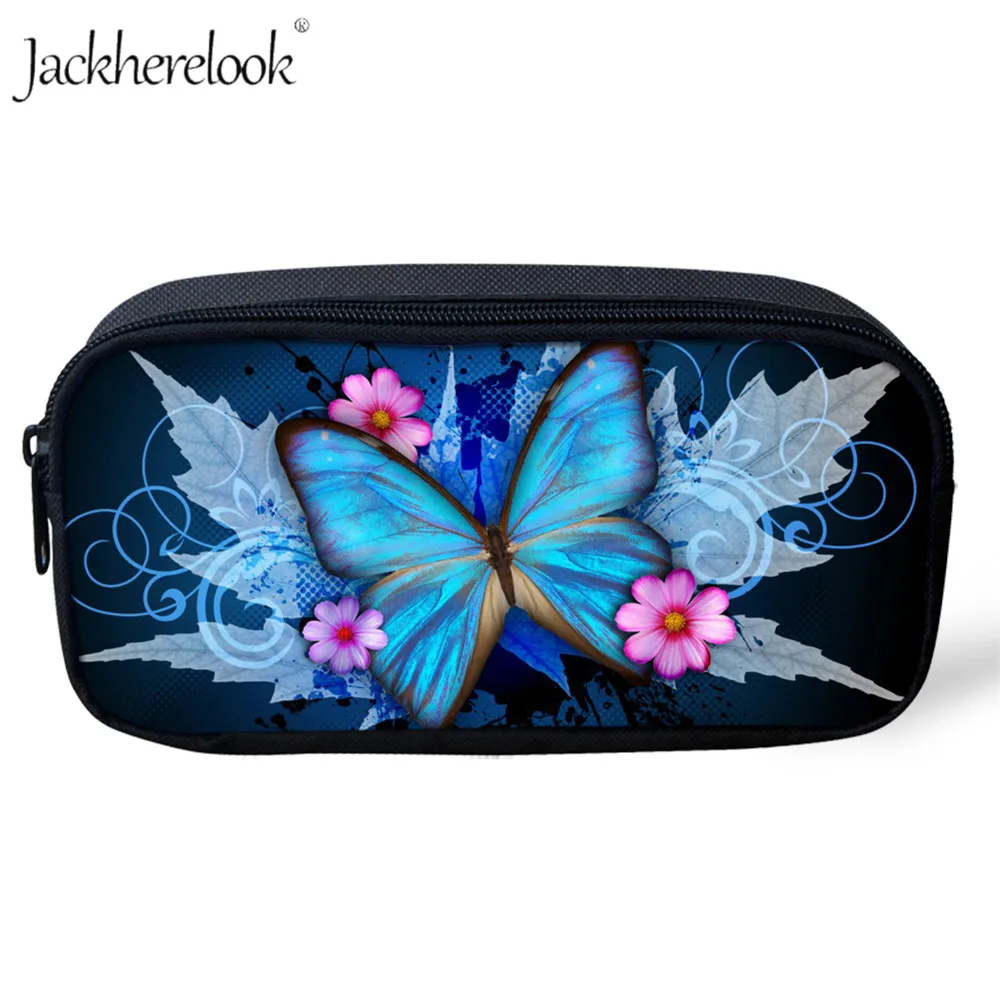 Jackhereluk Beauty детский пенал с принтом бабочки косметичка животными на молнии для