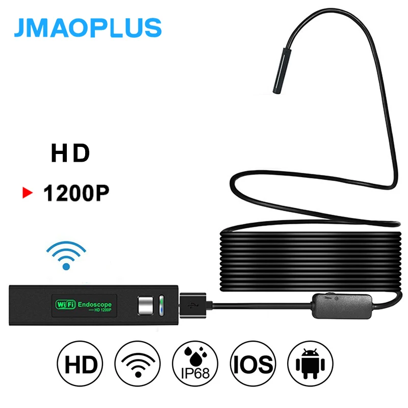 8 мм эндоскоп 10 м 1200p Wifi телефон IP камера бороскоп IOS для Iphone|Камеры