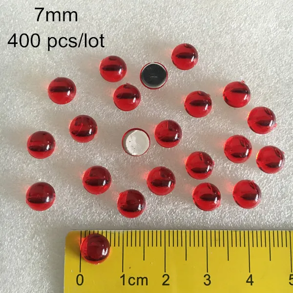 7mm - 400 pcs Красный полукруглый гладкой Кабошоны, Акриловые Flatback кабошон для DIY ремесел, 2 мм/3 мм/4 мм/5 мм/6 мм/8 мм/10 мм /12mm - Цвет: 7mm - 400 pcs
