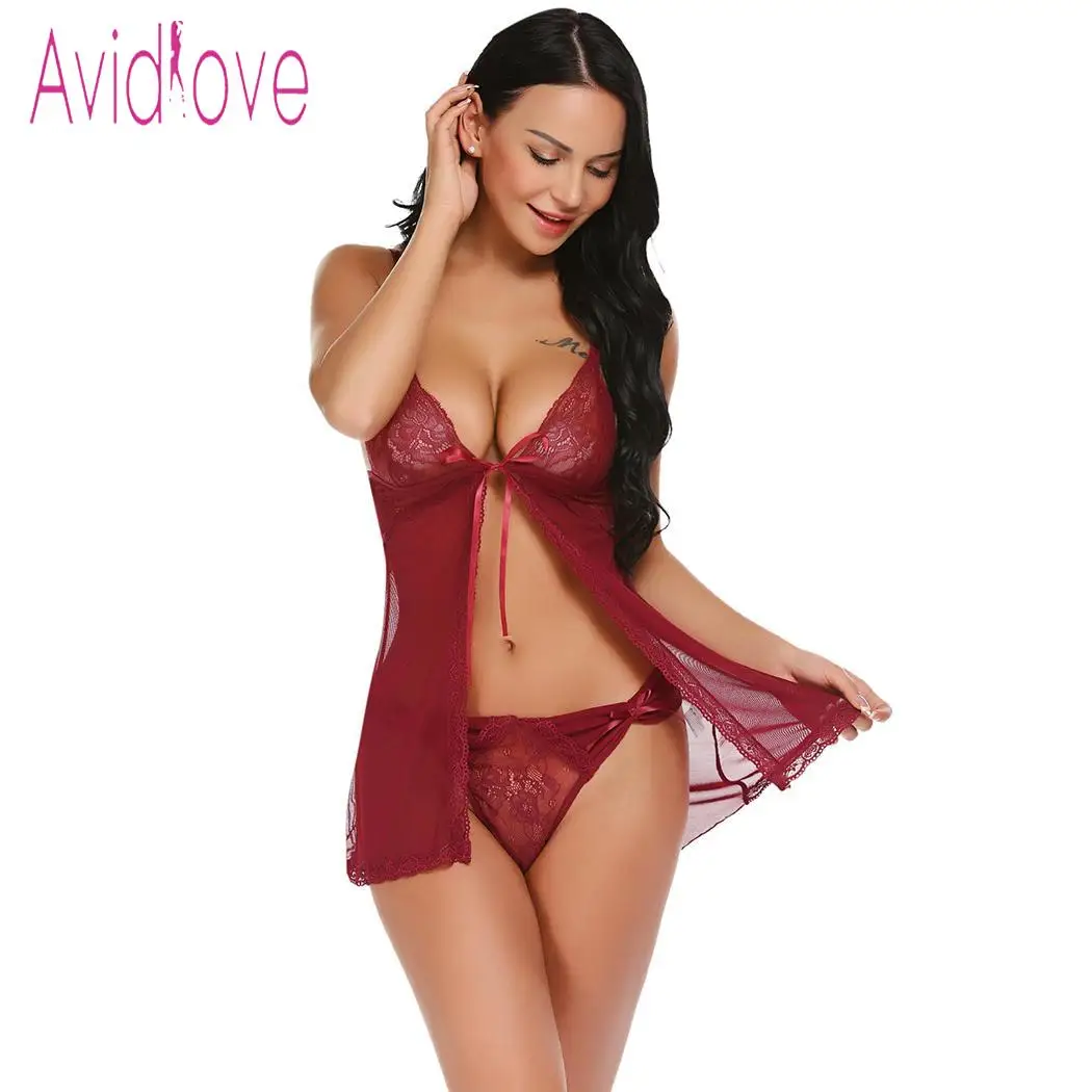 Avidlove сексуальное женское белье нижнее костюмы Babydoll прозрачный комплект открытая