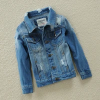 spring outwear for boys and girls denim jacket coat hole childrens clothing cotton kids clothes jean coat baby clothes 2 13t