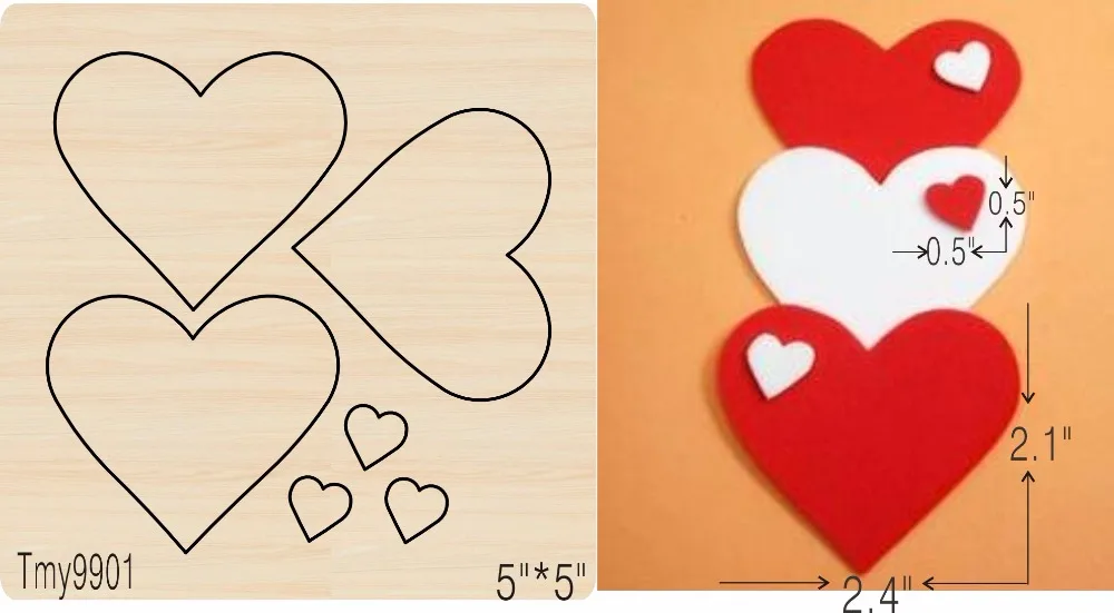 Heart shaped 7 DIY Новые деревянная форма режущие штампы для скрапбукинга Толщина/15 8