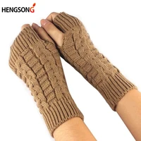 women gloves stylish hand warmer winter gloves women arm crochet knitting faux wool mitten warm fingerless gloves gants femme